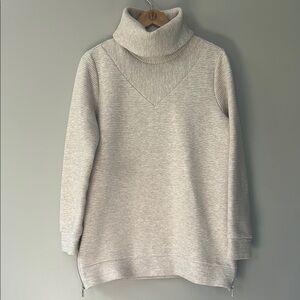 Lole Cali Tunic Sweater Ribbed Heathered Oatmeal‎ Size Medium